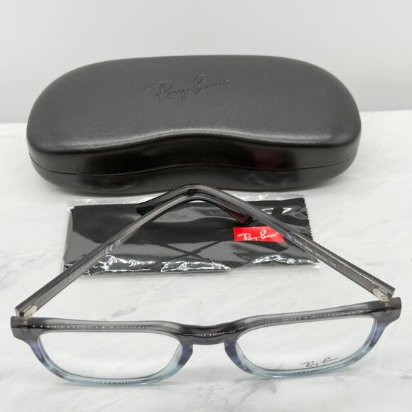 Ray-Ban RB5418 8254 Polished Striped Gray & Blue Square Eyeglasses Frames 56-19 - Picture 3 of 10